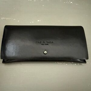 RAG & BONE New York Black Leather Eye Glass Case Eyeglasses Sunglasses Dust Bag
